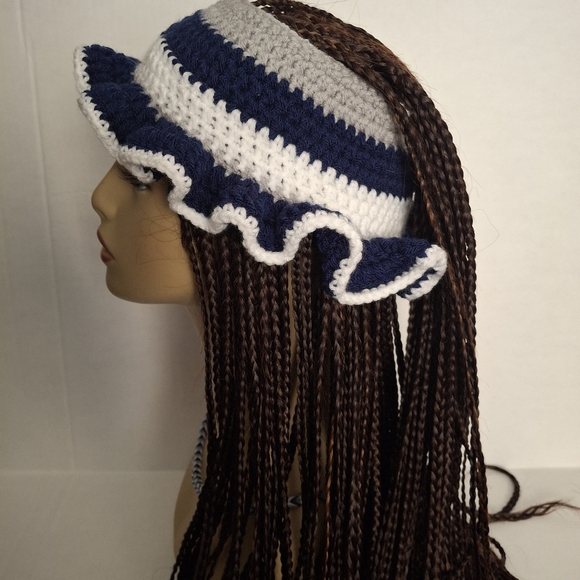 Open Top Ruffle Bucket Hat - Picture 3 of 8